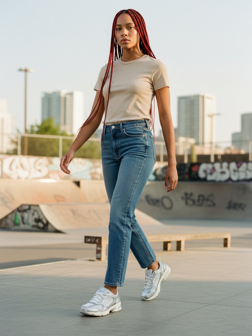 Risultato Campaign editorial: modella afro nello skate park urbano